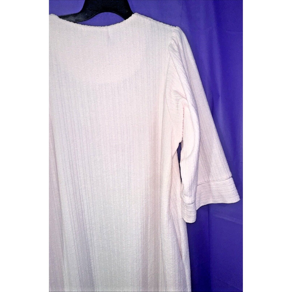Vintage MISS ELAINE Classics Nightgown  Long Pink Long Sleeve Embroidered Large - Picture 11 of 13